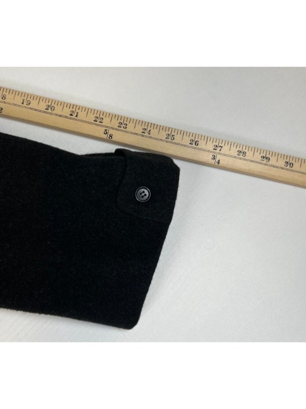 Vintage Alexander's Men L Black Cashmere Overcoat Long Trench Coat Imported Wool - Picture 8 of 9